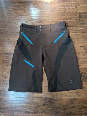 Cannondale Men's Brown and Blue MTB Mountain Biking Shorts Size Medium